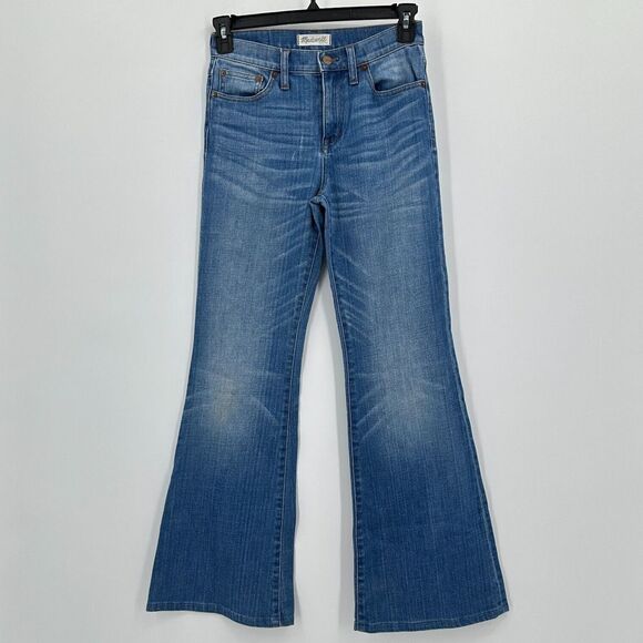 Madewell Flea Market Flare Jeans Womens 29 Blue Denim Stretch High Rise Minimal - Picture 1 of 9